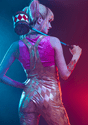 Women's Harley Quinn Gold Overalls Costume Alt 8 Upd