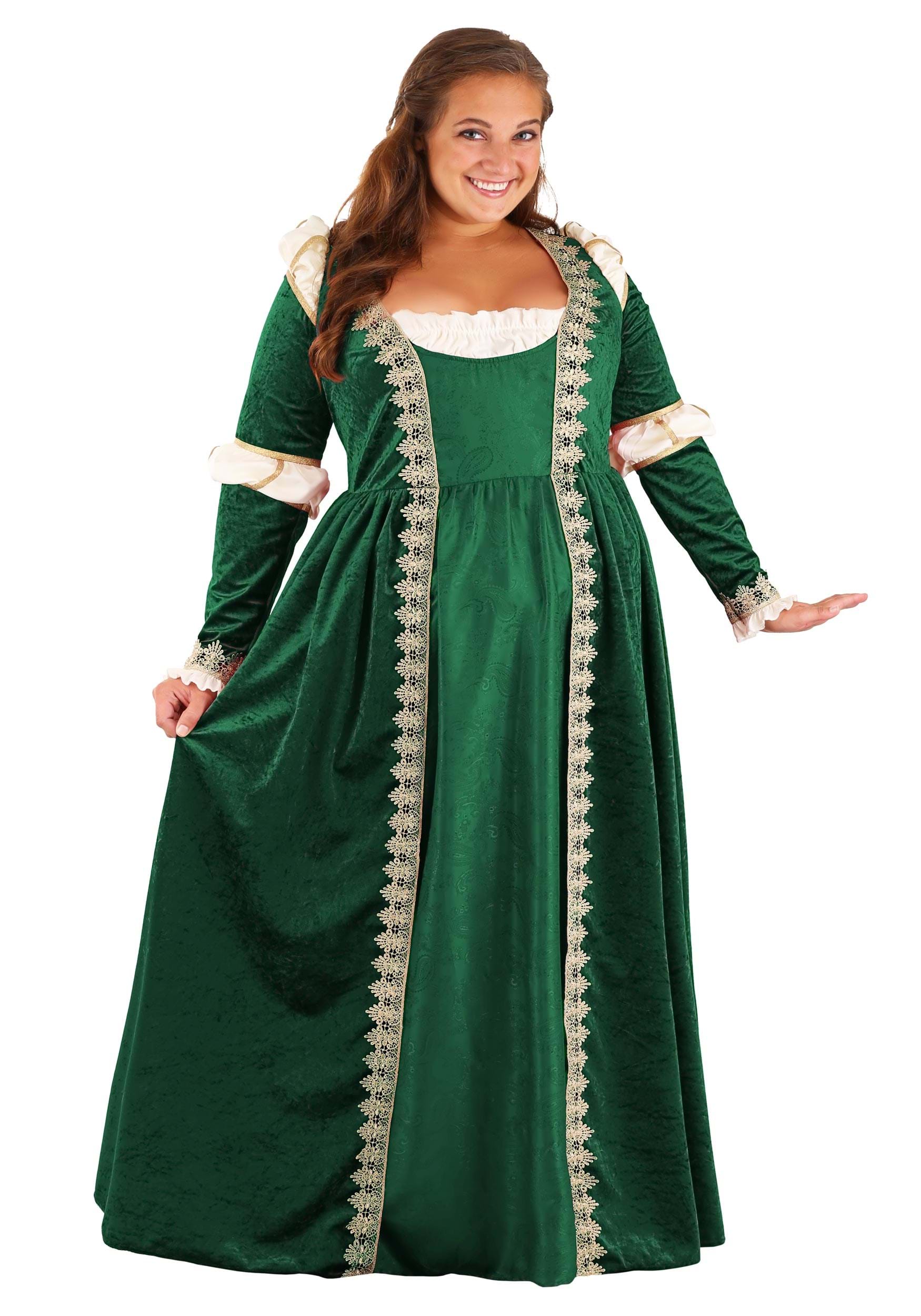 Women's Plus Size Emerald Maiden Fancy Dress Costume