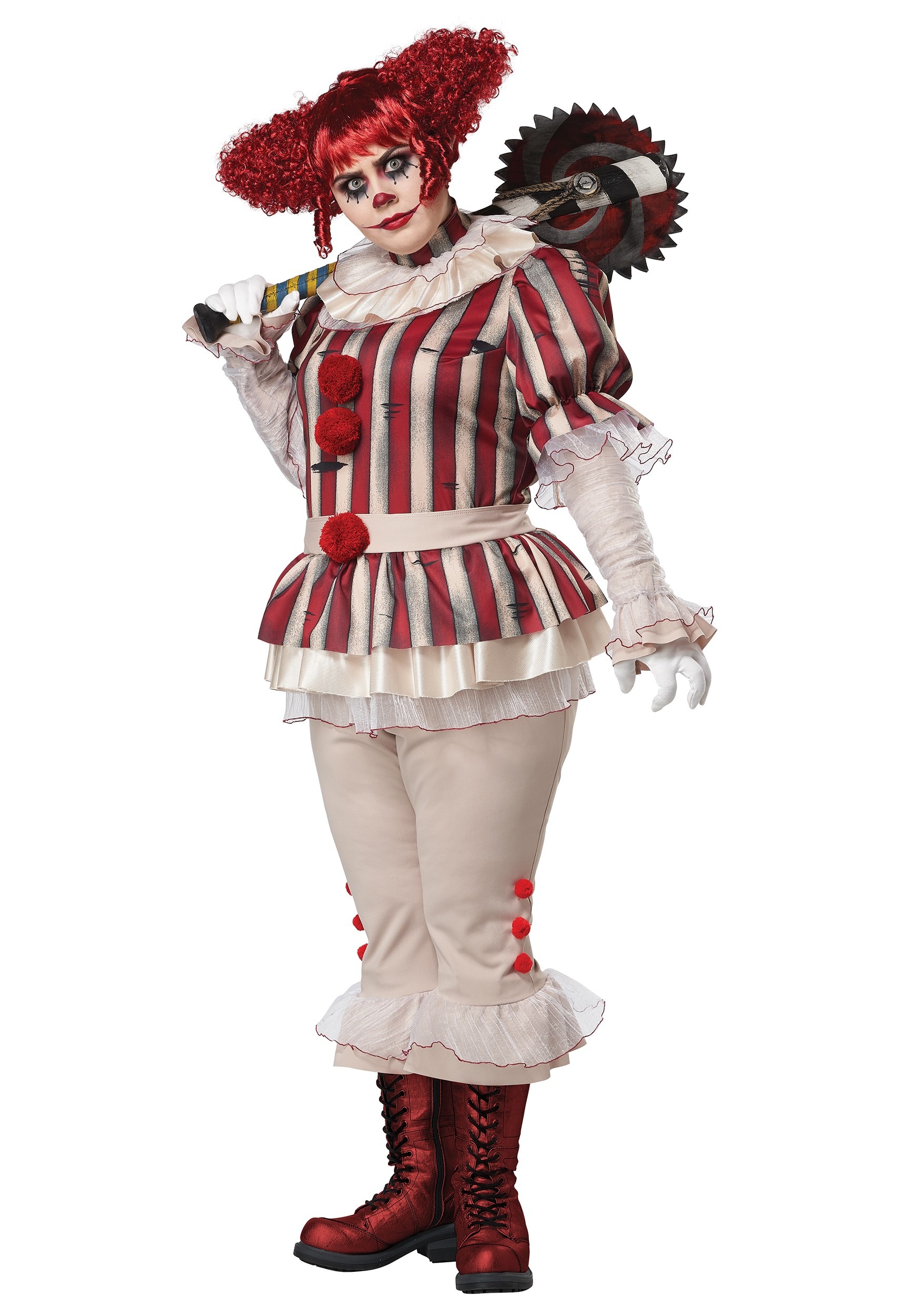 Plus Size Sadistic Women's Clown Fancy Dress Costume