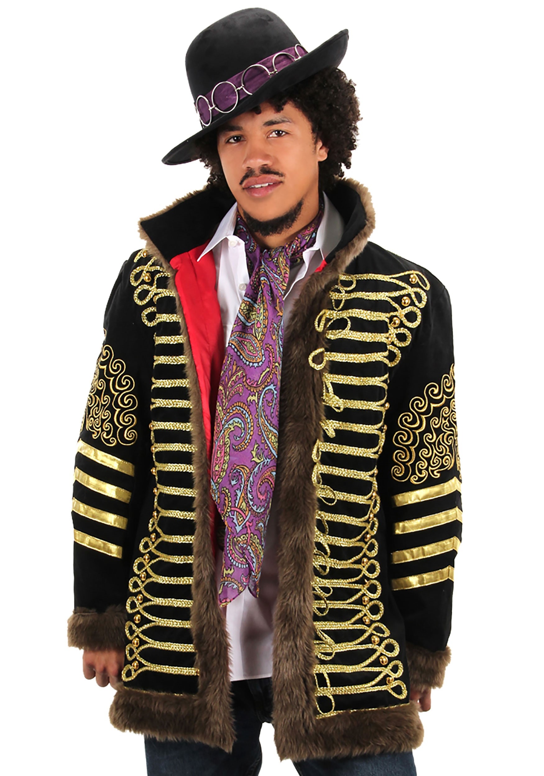 Jimi Hendrix Deluxe Jacket Fancy Dress Costume For Men , Jimi Hendrix Fancy Dress Costume
