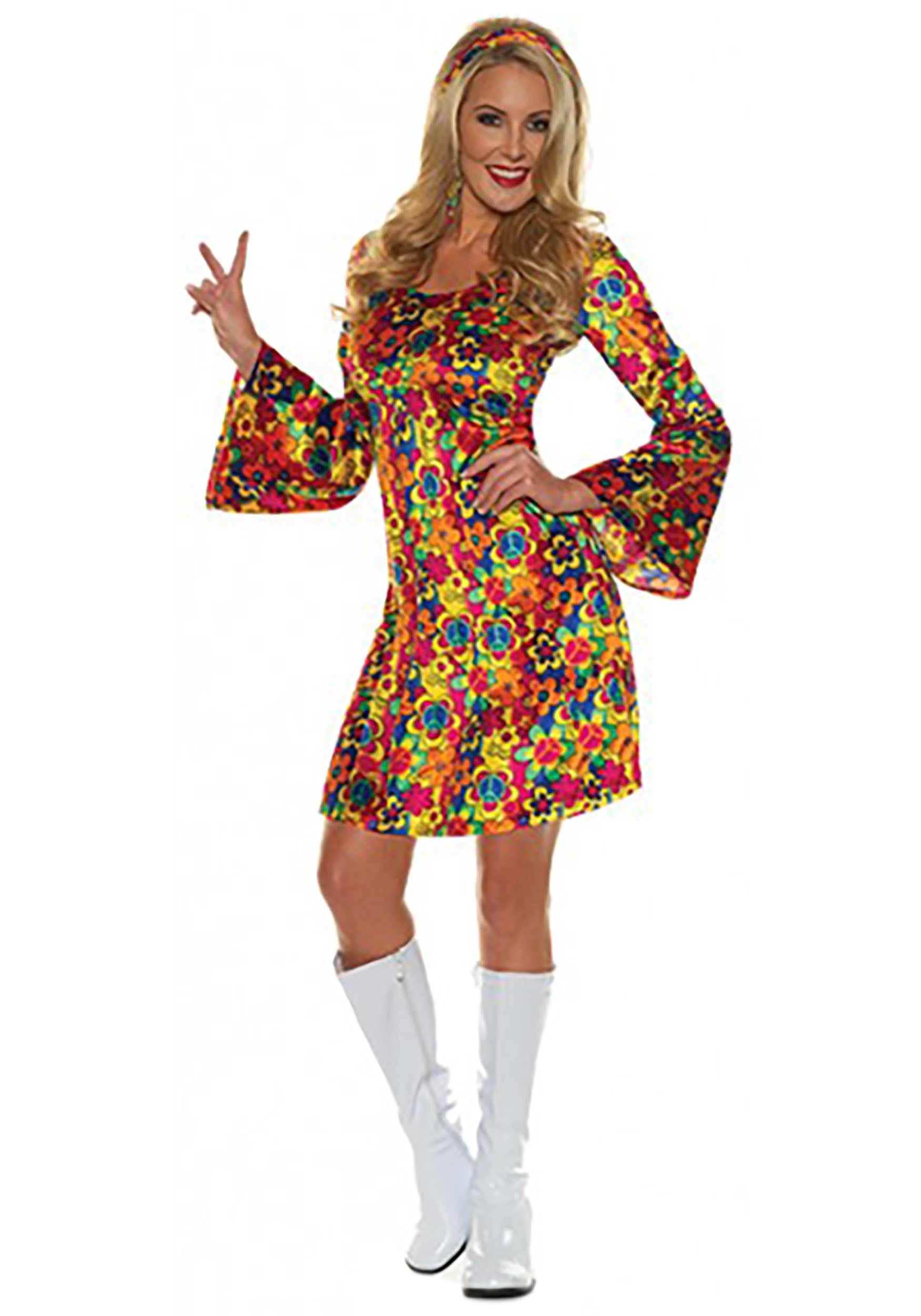 Women's Flower Child Hippie Fancy Dress Costume