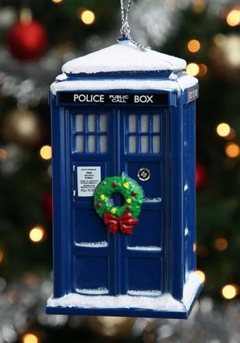 Doctor Who Tardis with Wreath & Light Effect Ornament_update