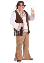 Men's Plus Size Woodstock Hippie Costume Alt 5