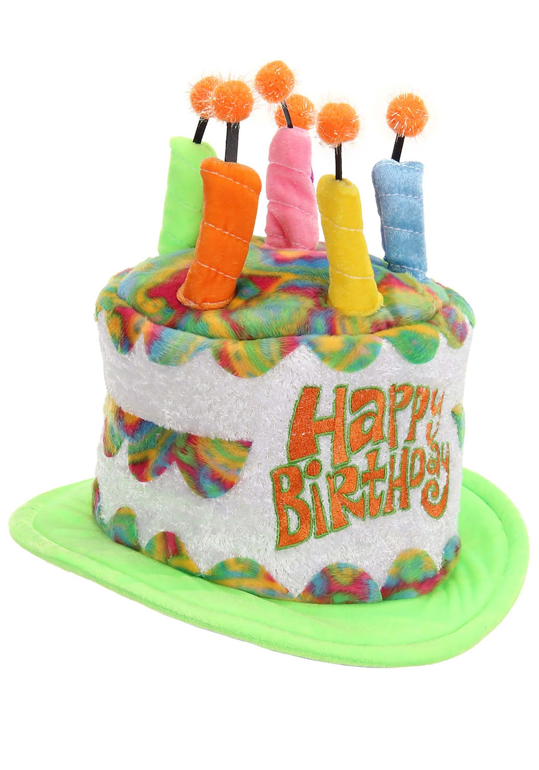 Plush Rainbow Birthday Cake Hat