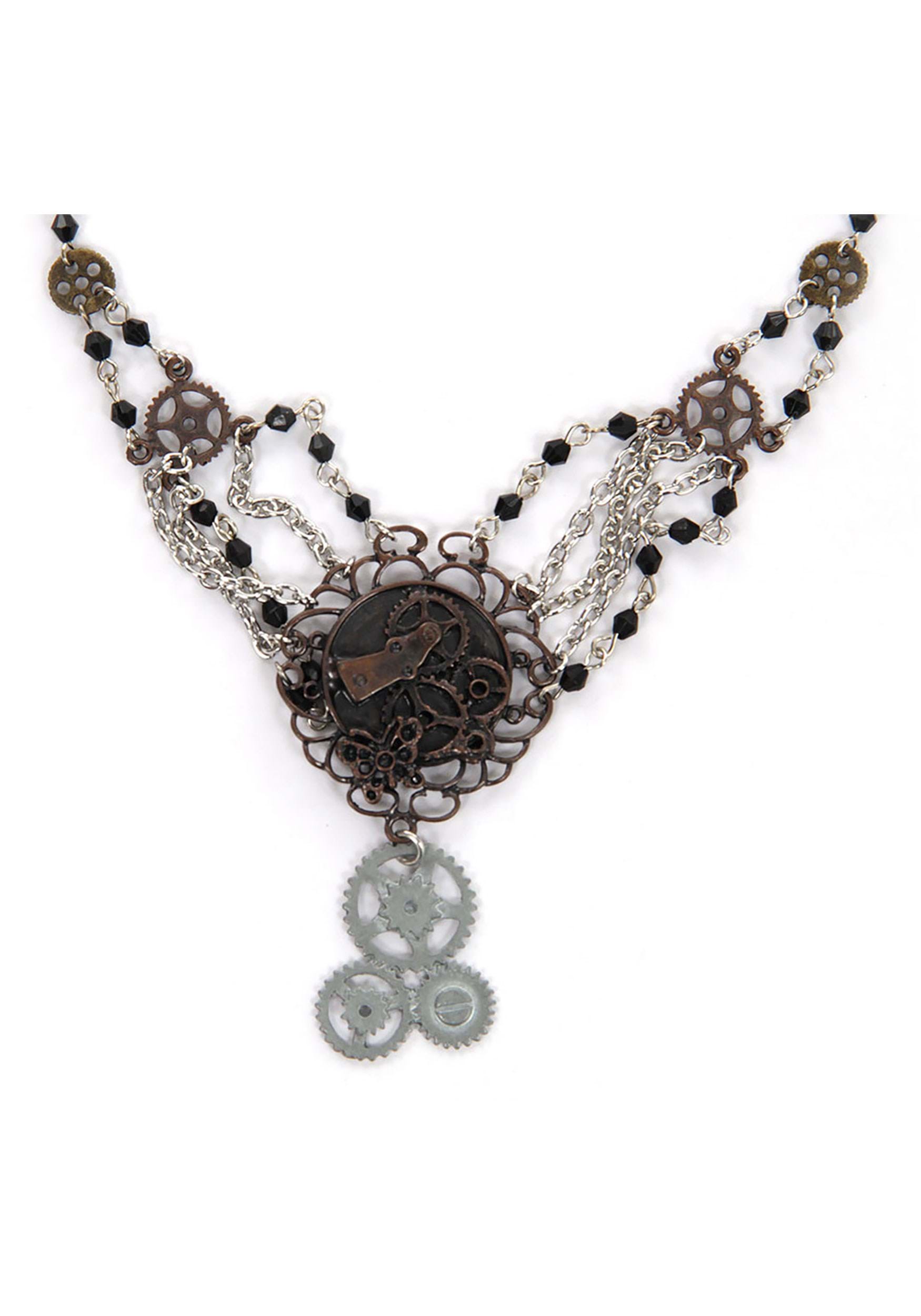 Chain Gear Steampunk Necklace Antique