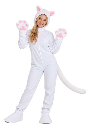 Adult White Cat Costume upd