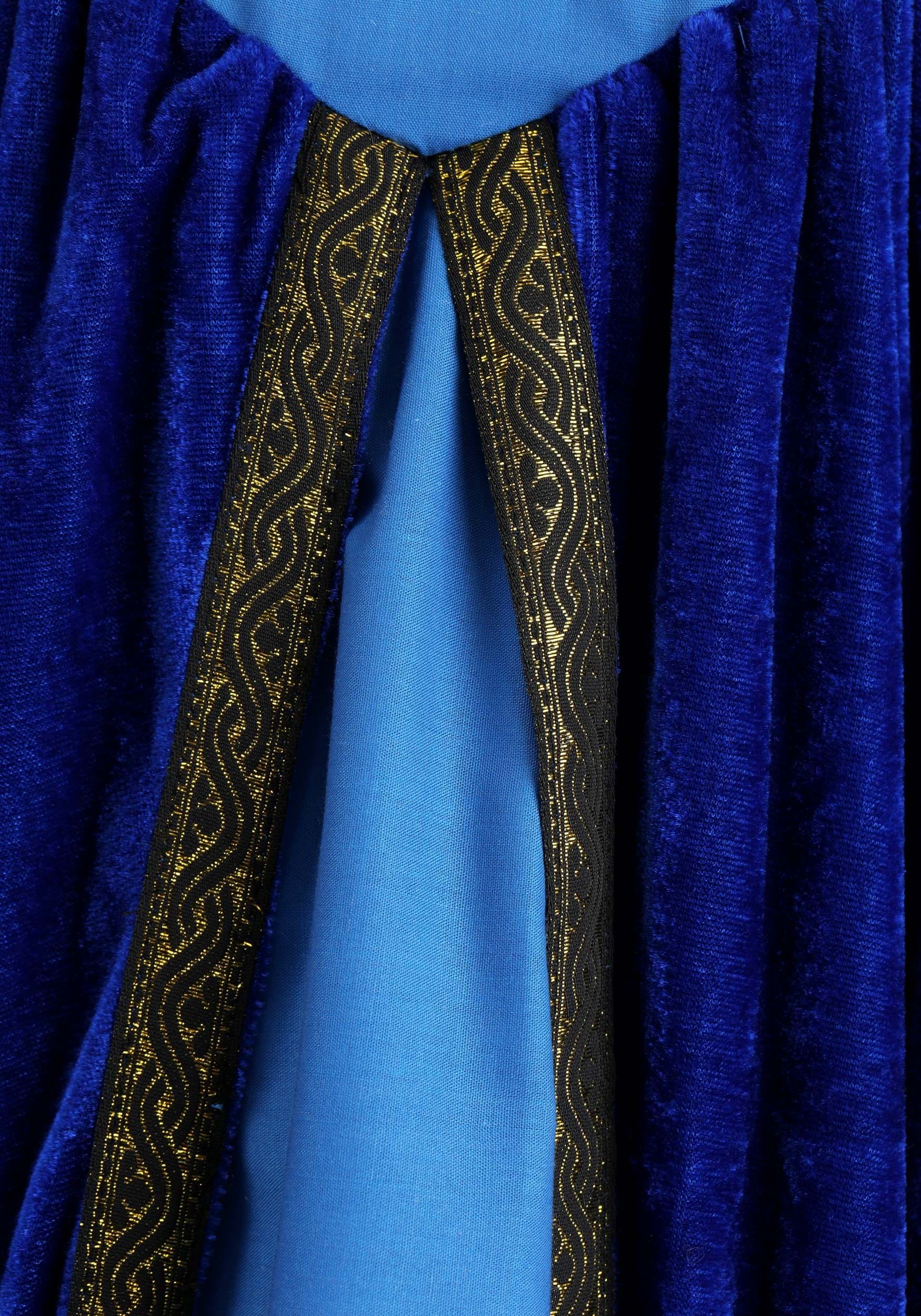 Women's Blue Renaissance Queen Fancy Dress Costume
