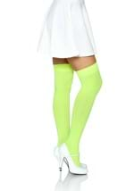 Green Opaque Nylon Thigh High Tights Alt 2