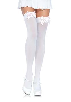 White Thigh Highs With White Bow