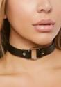 Faux Leather Choker with Metal Ring