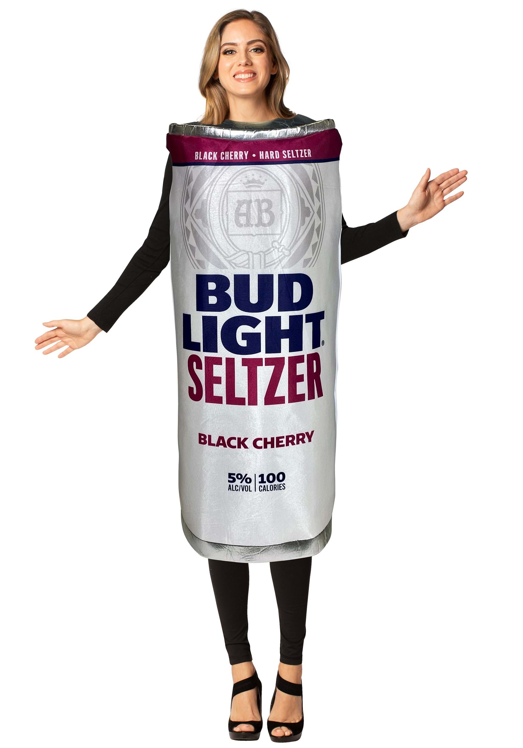 Adult Bud Light Black Cherry Seltzer Can Fancy Dress Costume , Beverage Fancy Dress Costumes
