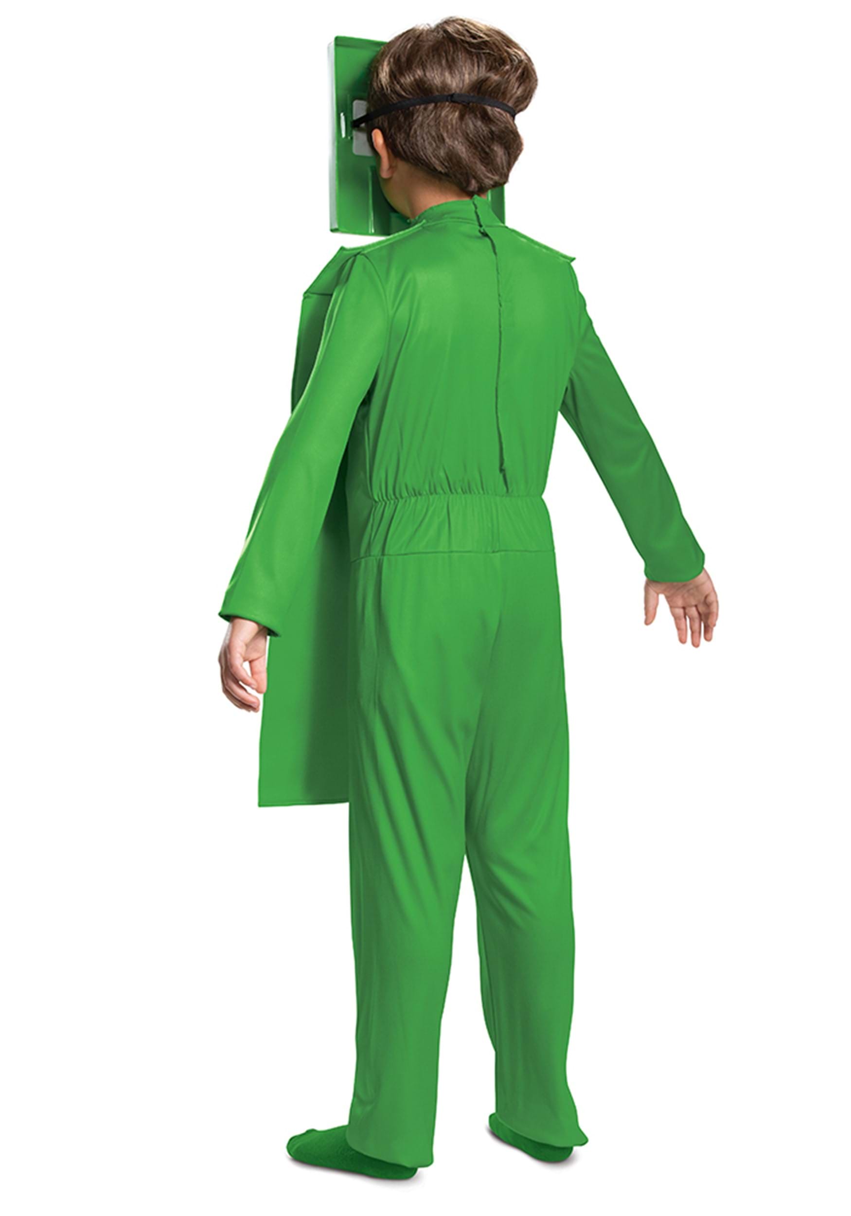 Minecraft Creeper Jumpsuit Fancy Dress Costume For Kids