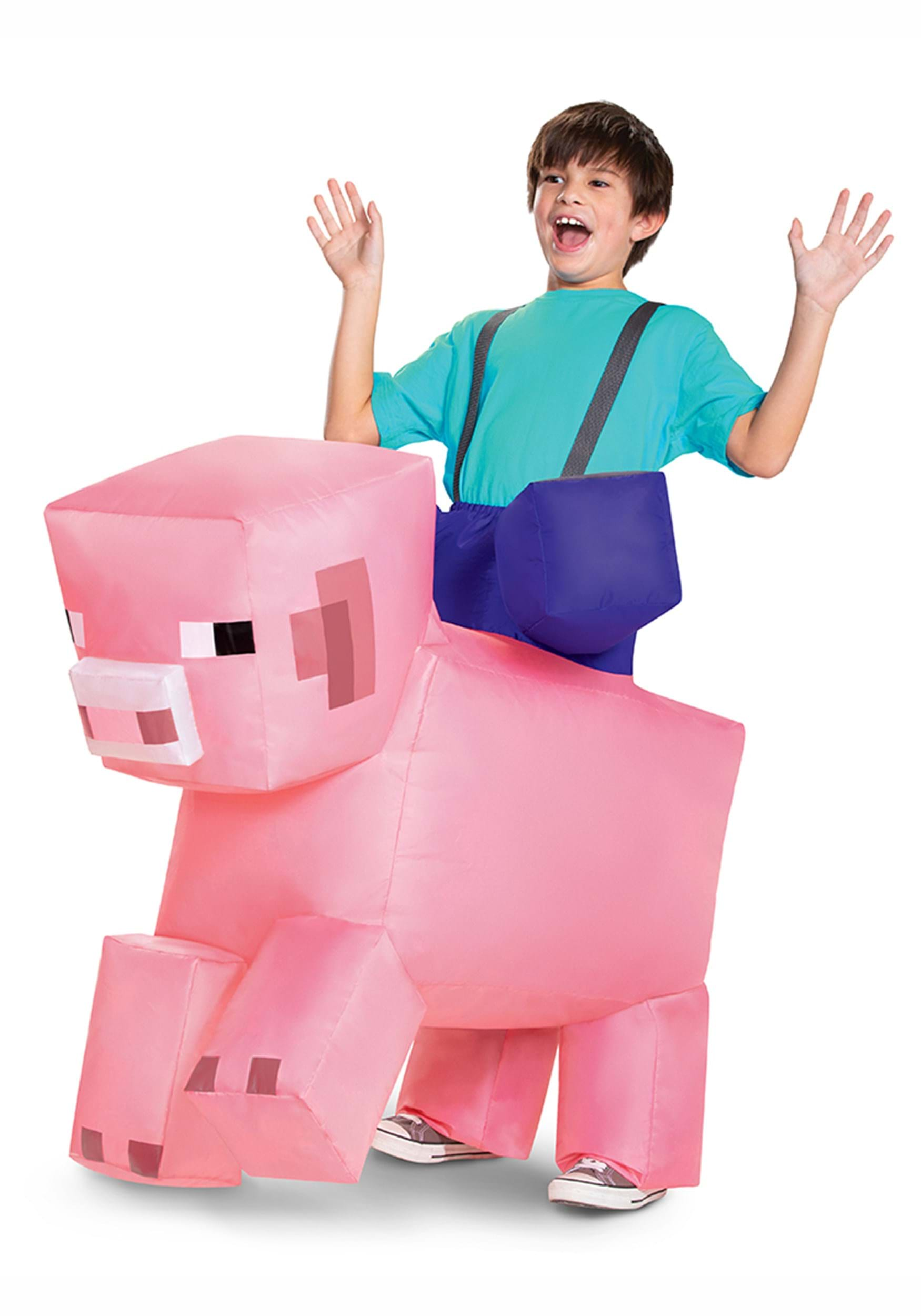 Minecraft Ride-On Inflatable Pig Fancy Dress Costume For Kids