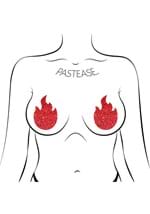 Pastease Red Glitter Flame Pasties Alt 1