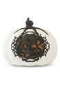 7.75" White & Black LED Pumpkin w/Filigree and Sku