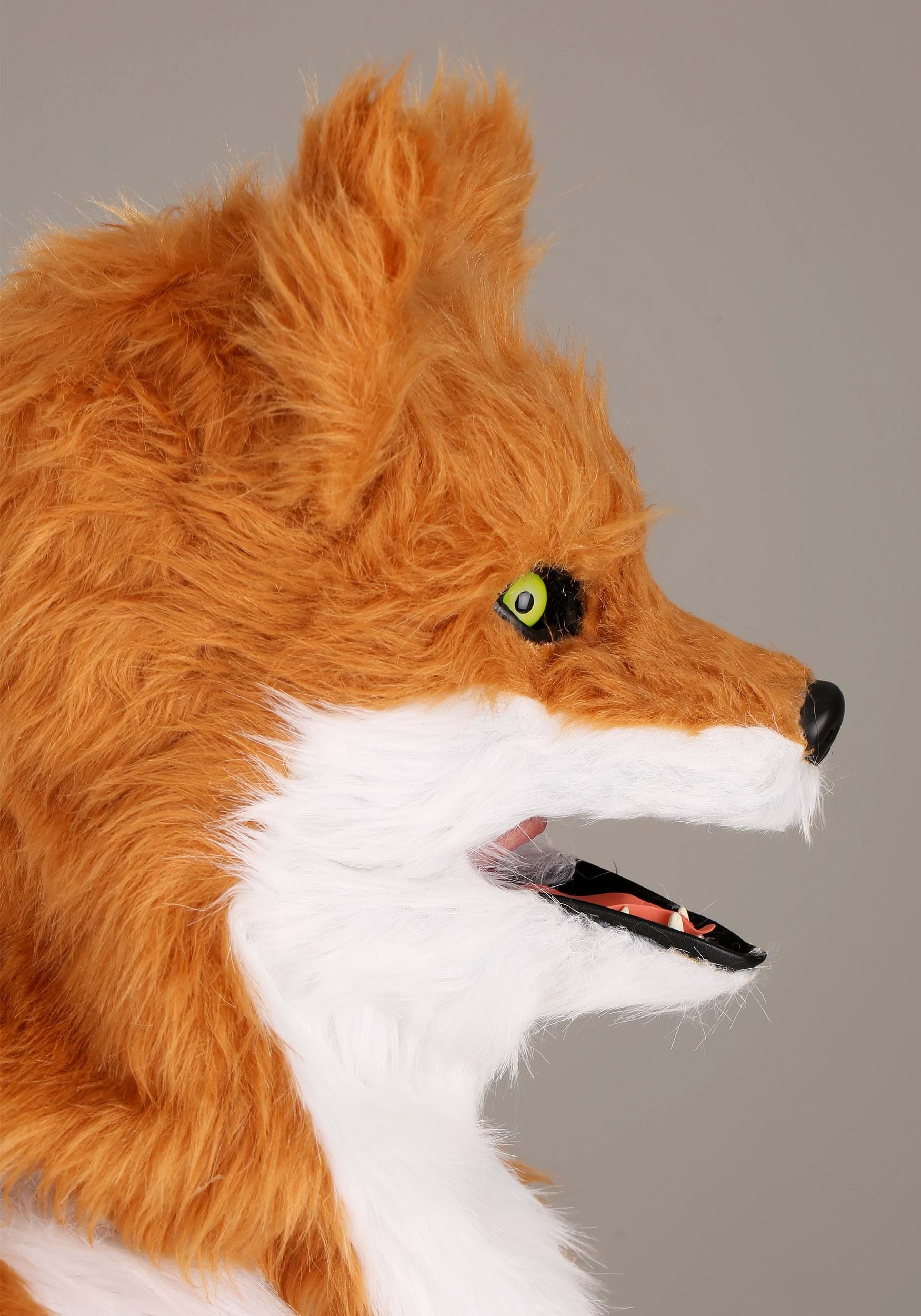 Adult Fox Fancy Dress Costume With Mouth Mover Mask