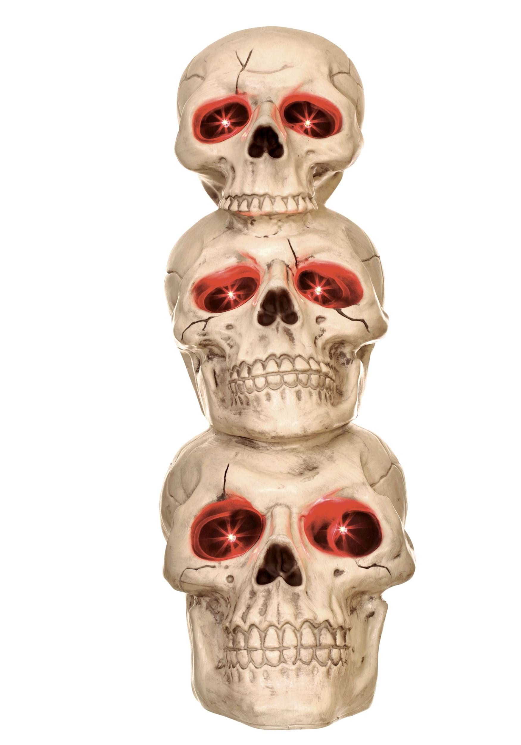 27.5-Inch Light Up Skull Totem Prop Decoration | Skull Decorations
