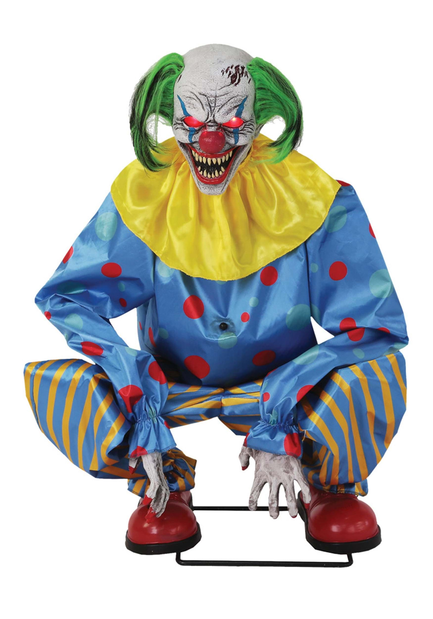 Crouching Animated Blue Clown