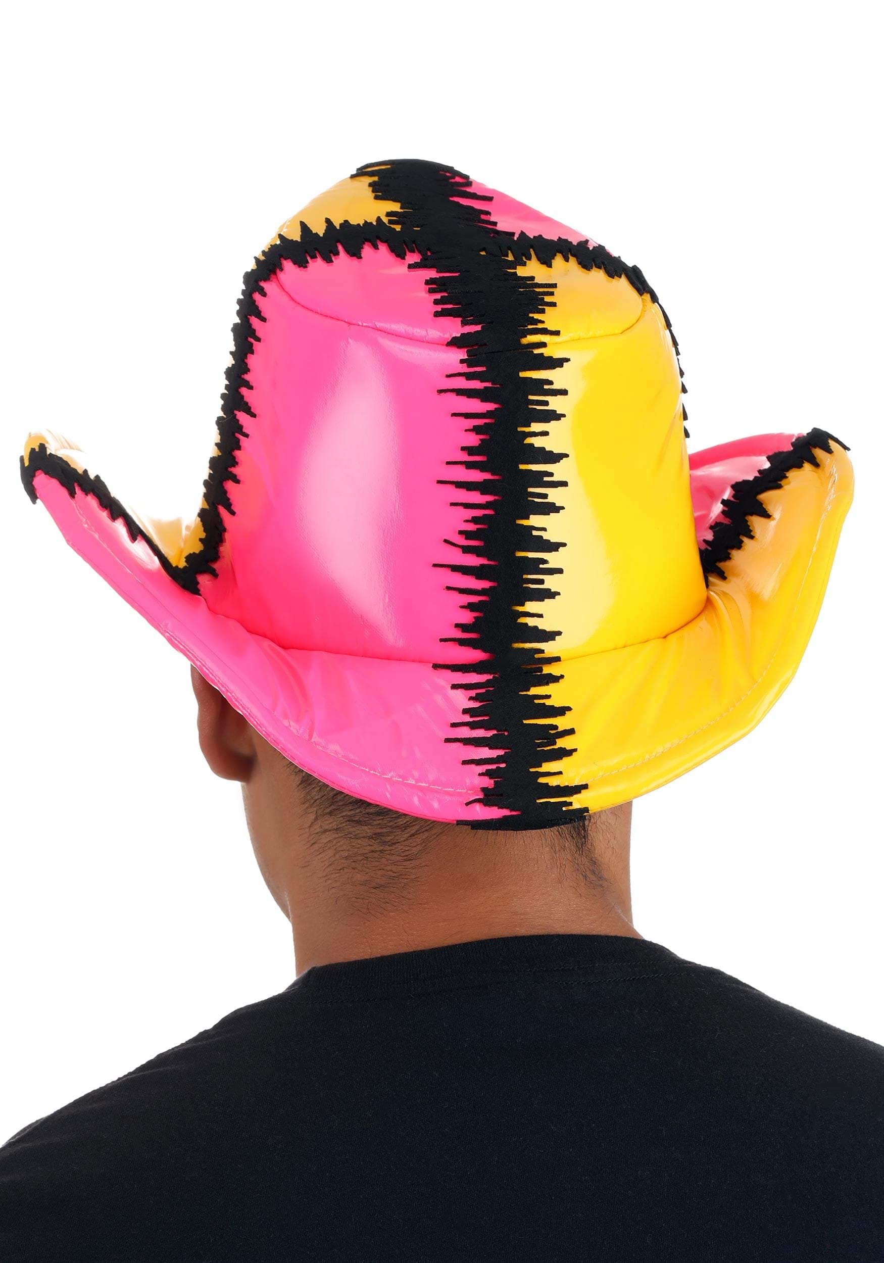 Deluxe Randy Savage Pink & Yellow Cowboy Hat