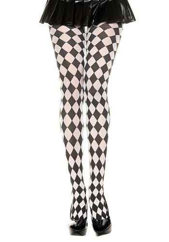 Black and White Striped Women's Tights