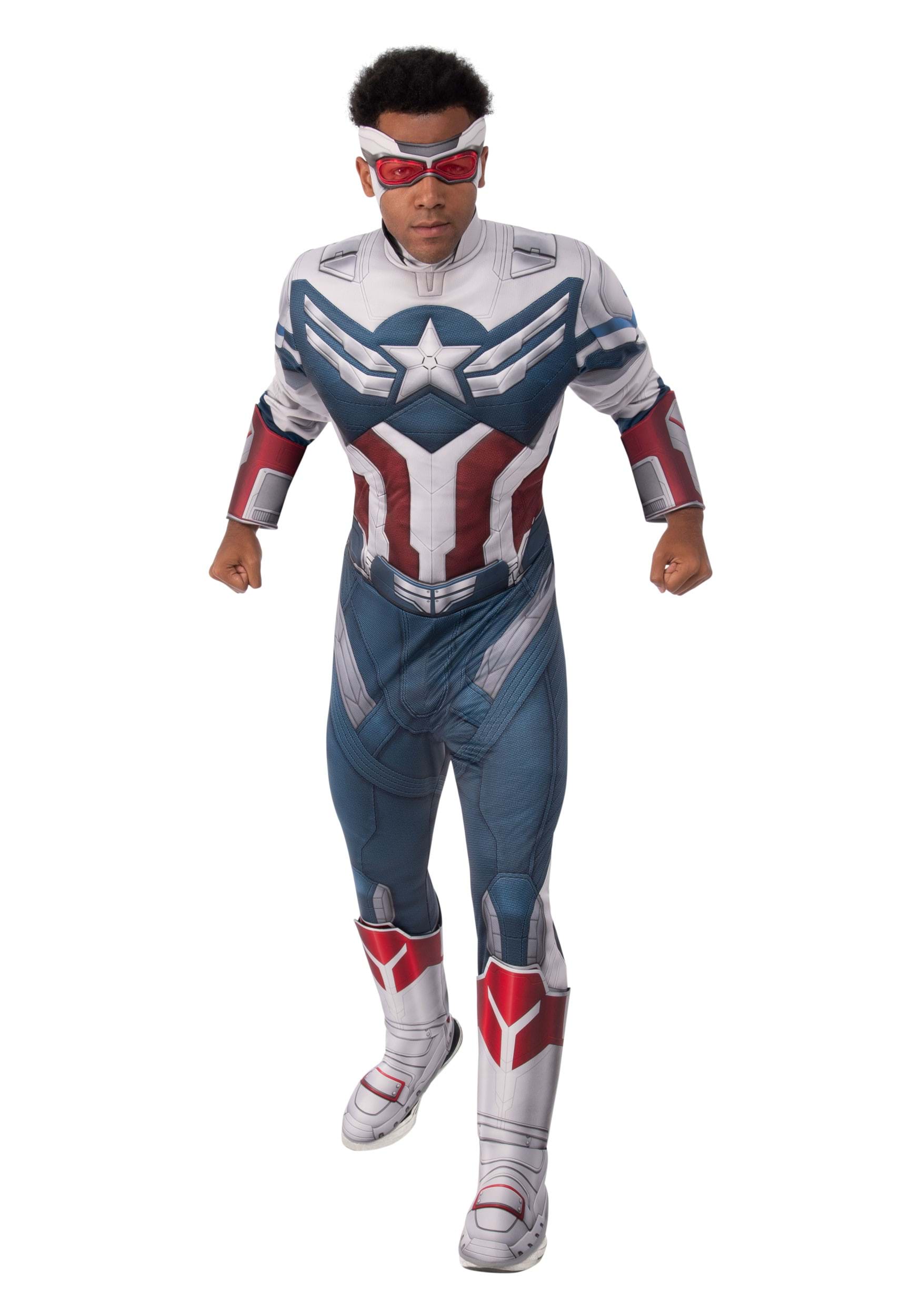 Men's Falcon And The Winter Soldier Deluxe Captain America Fancy Dress Costume
