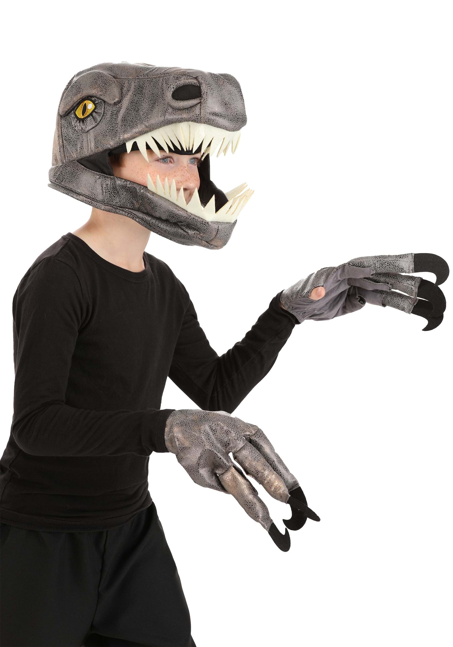 Velociraptor Jawesome Fancy Dress Costume Hat & Gloves Set