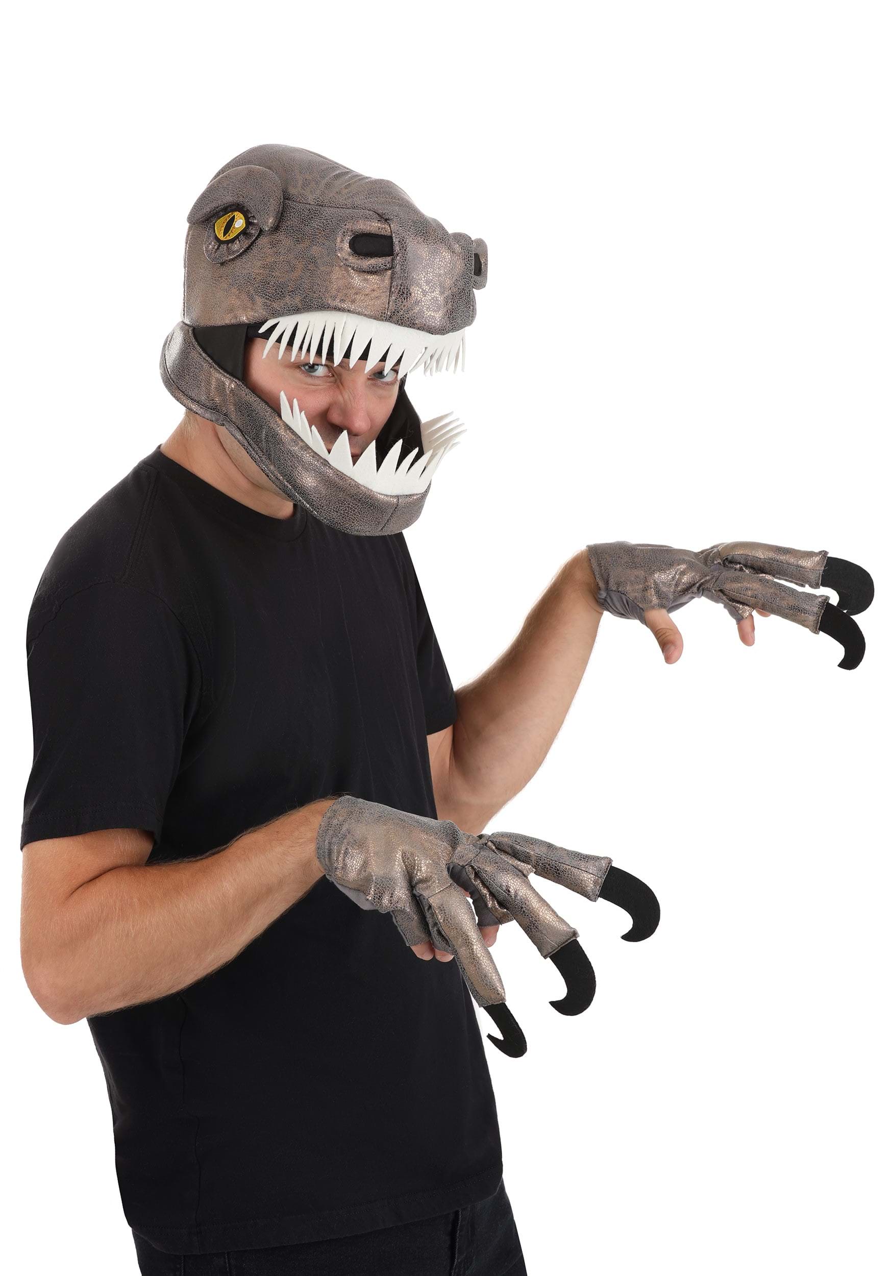 Velociraptor Jawesome Fancy Dress Costume Hat & Gloves Set