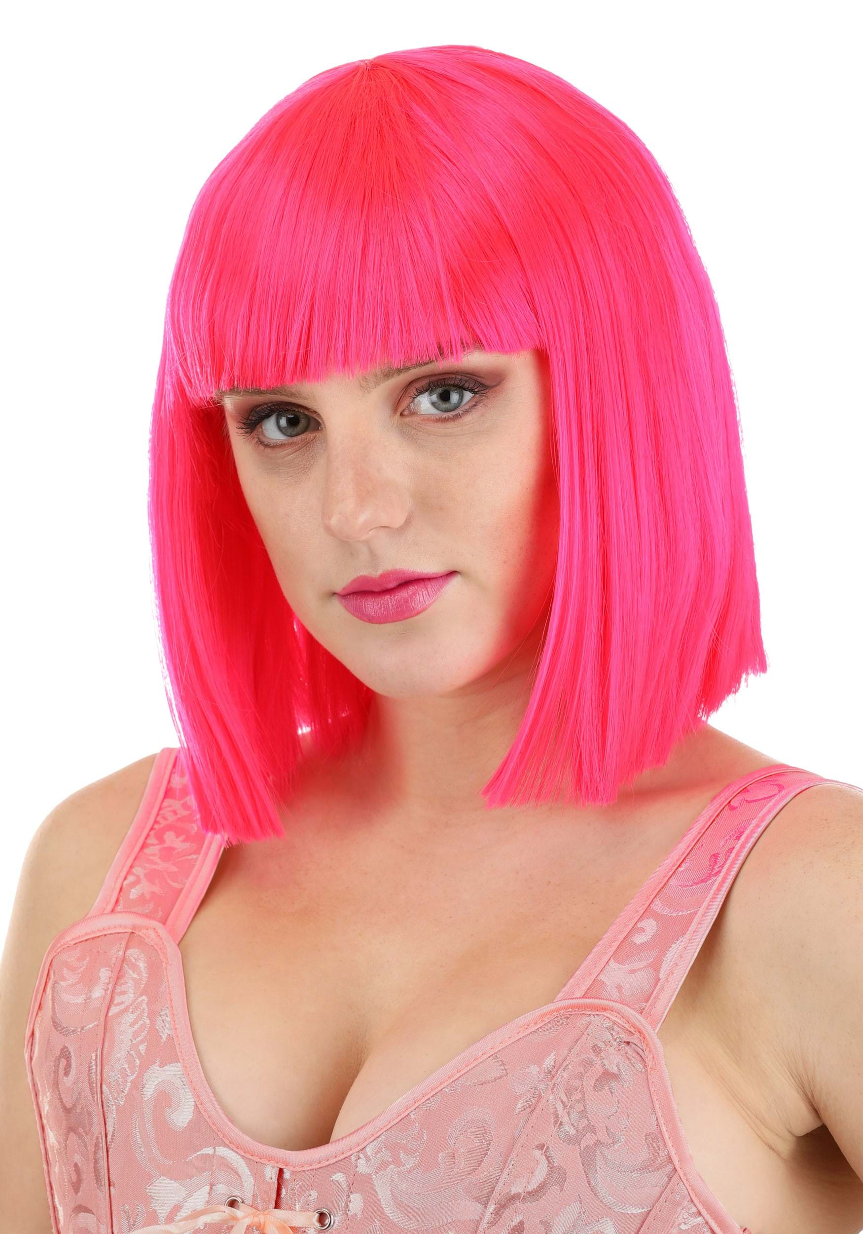 Hot Pink Bob Fancy Dress Costume Wig