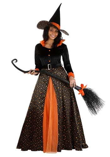 Adult Sparkling Orange Witch