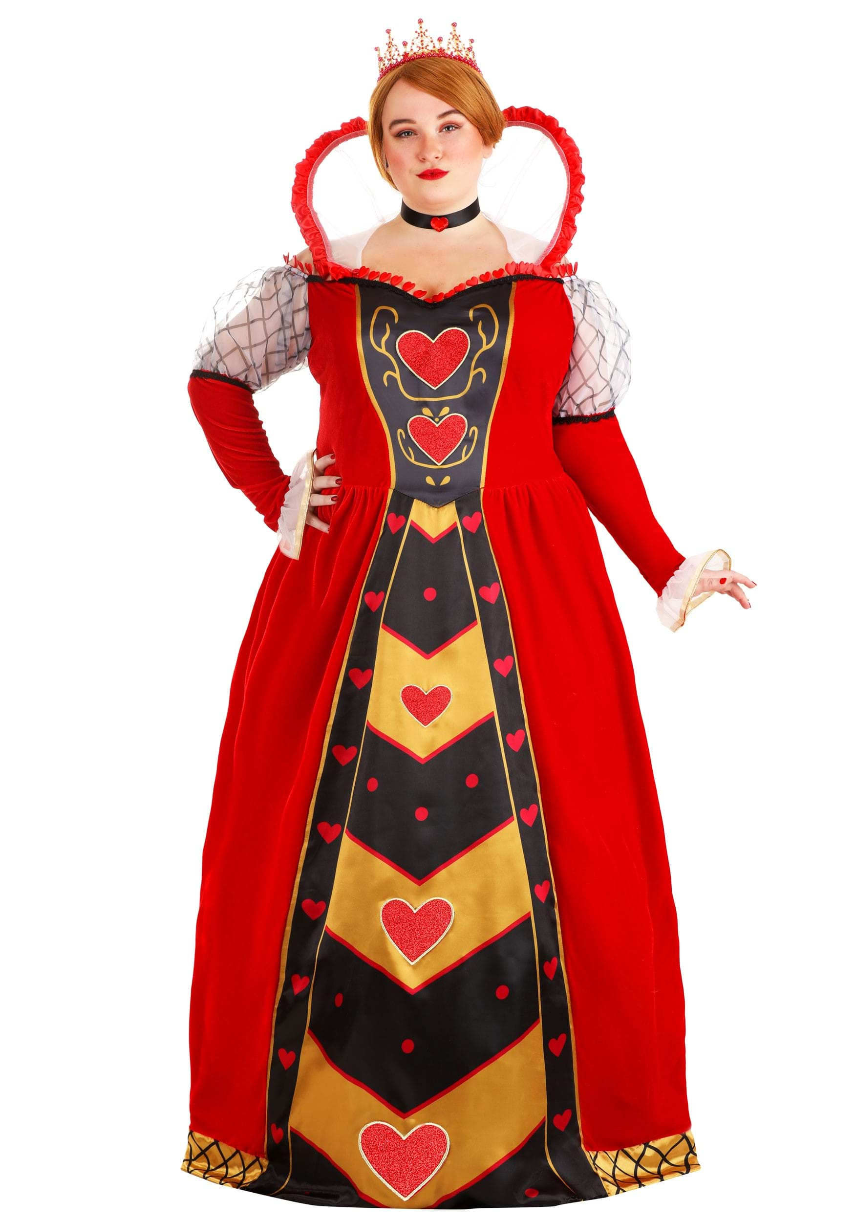 Women's Premium Queen Of Hearts Plus Size Fancy Dress Costume