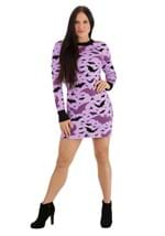 Adult Black and Purple Bats Sweater Dress Alt 5