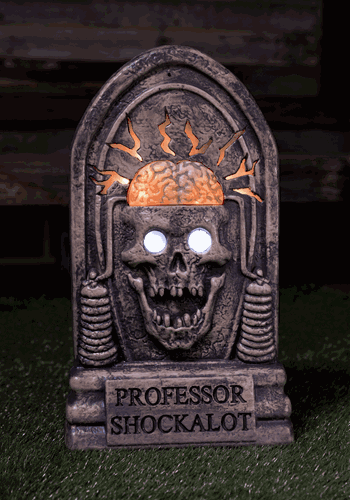 Professor Shockalot Light Up Tombstone Decoration