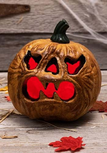 Light Up Haunted Pumpkin with Red Lights