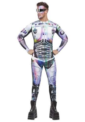 Mens Metallic Cyber Alien Costume