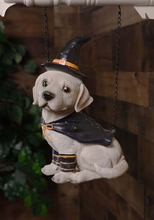 11.5" Dog W/ Witch Hat Figure