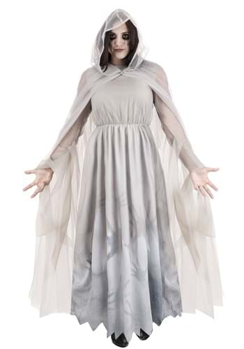 Adult Lady in White Ghost Costume