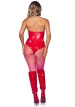 Red Vinyl Boned Bodysuit Costume Alt 3