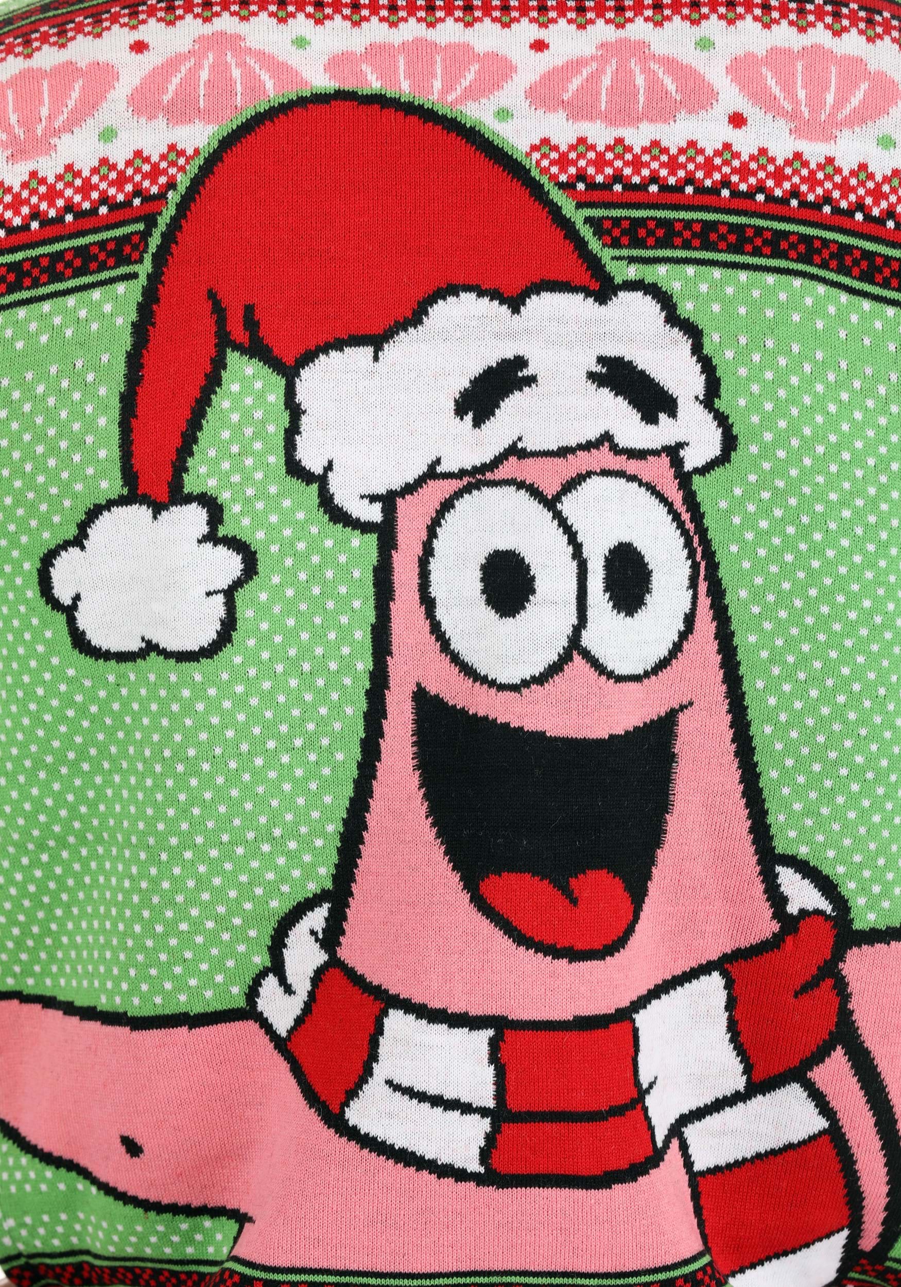 Spongebob Patrick Ugly Christmas Cardigan For Adults