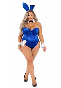 Playboy Plus Size Women's Royal Blue Bunny Costume