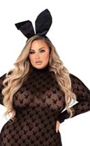 Playboy Plus Size Women's Sheer Bunny Bodysuit
