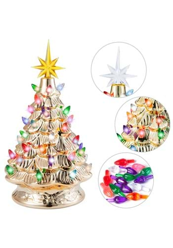 12" Gold Ceramic Christmas Tree