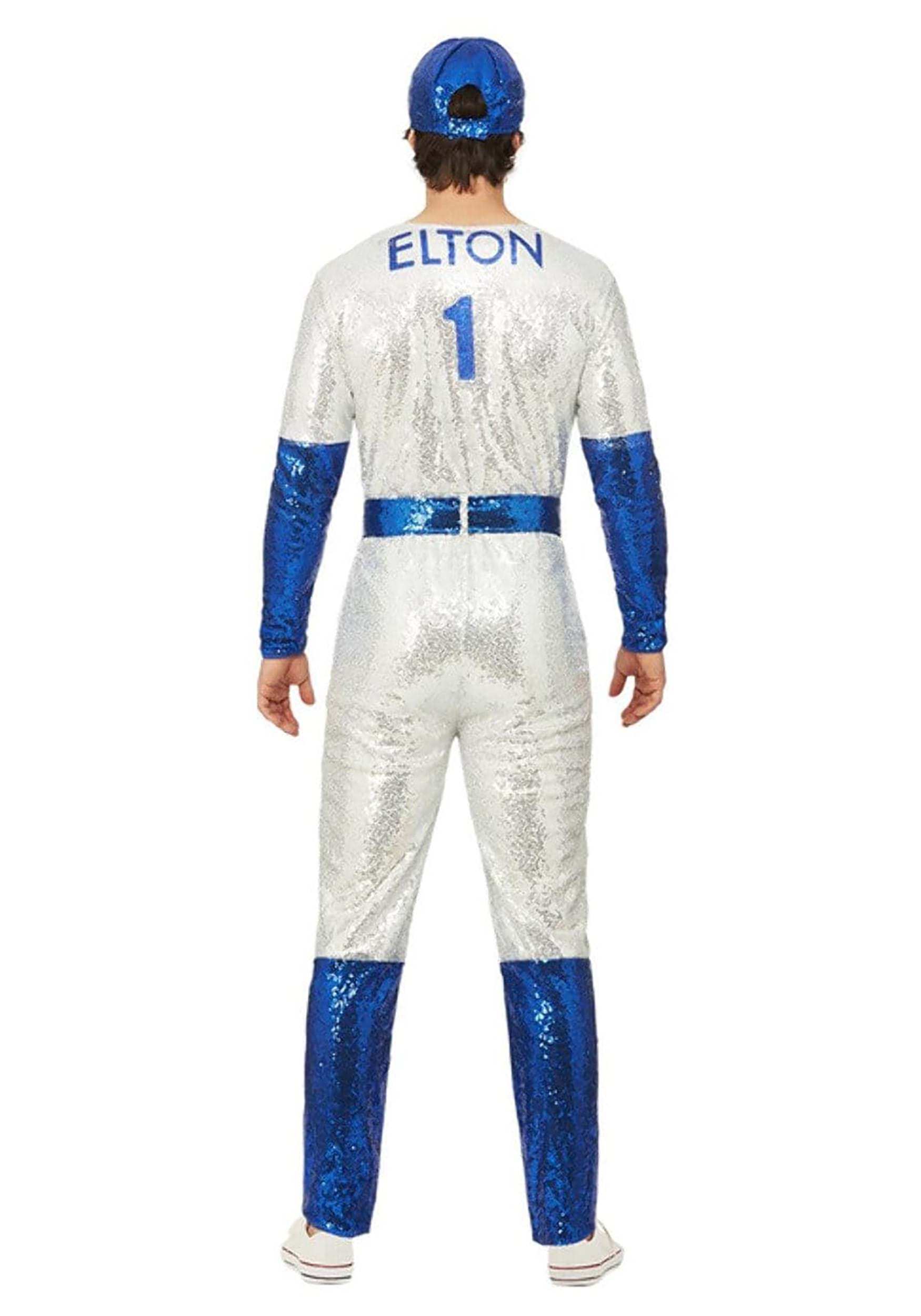 Men's Elton John Deluxe Sequin Baseball Fancy Dress Costume