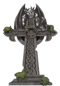 22 Inch Mossy Cross Gargoyle Tombstone Prop