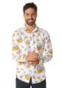 Mens Suitmeister Button Up Beer White Shirt