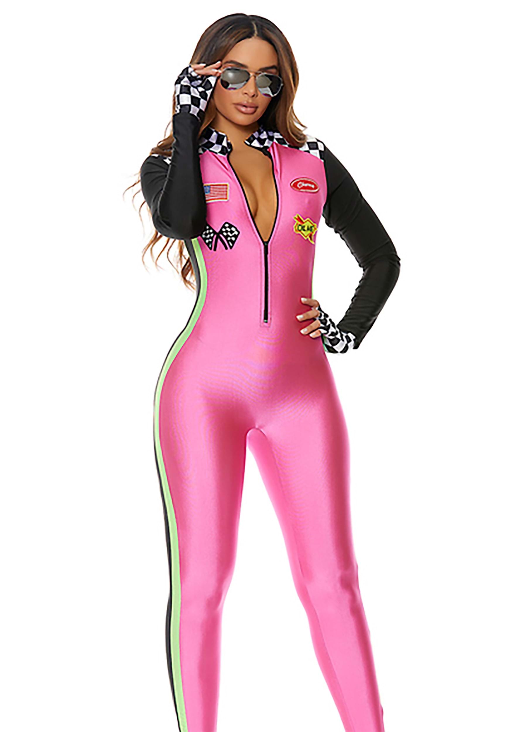 Women's Racecar Driver Fancy Dress Costume
