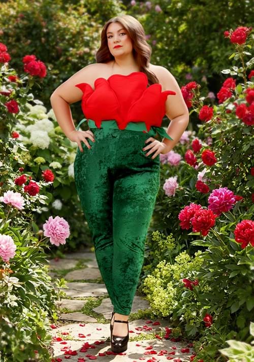 Womens Plus Red Rose Costume UPD 1
