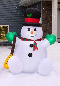 5FT Inflatable Light Up Happy Snowman Decoration