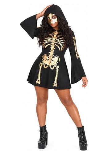 Women's Gilded Skeleton Dress Costume upd