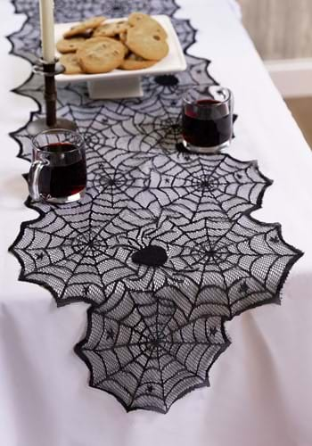 Swarm of Spider Webs Table Runner Decoration