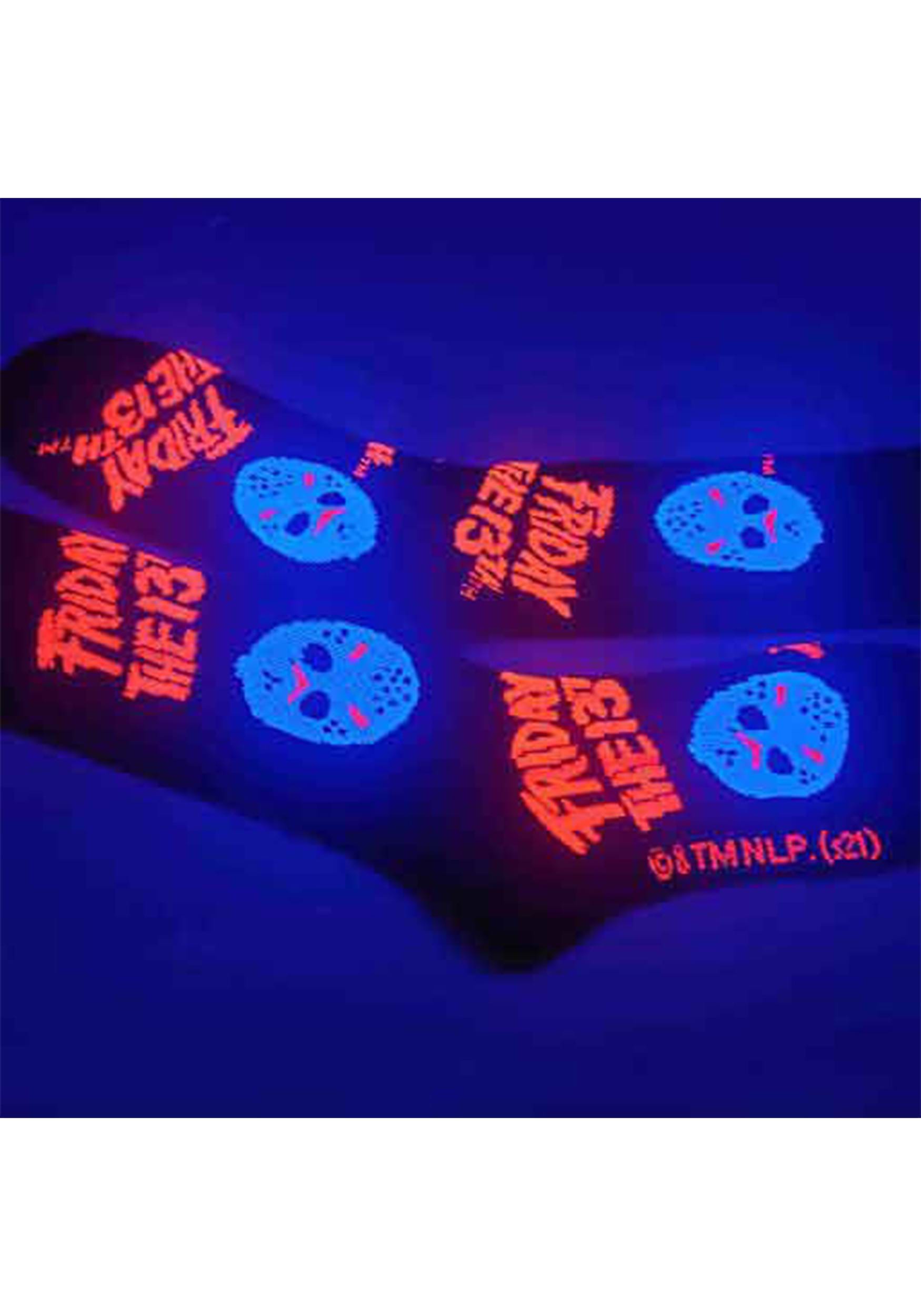 Friday The 13th Icons Black Light Crew Sock For Adults